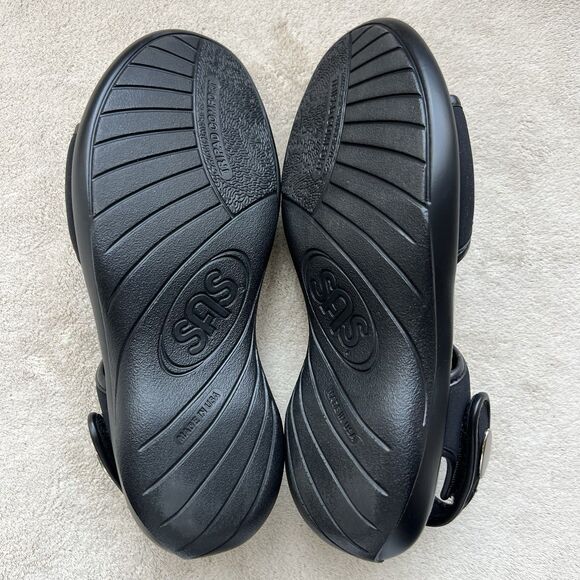 SAS Harmony Black Mesh Tripad Comfort Flat Sandal Women 5 Adjustable Strap USA - Picture 14 of 16